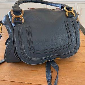 Chloe Marcie Medium Textured Leather Equestrian Bag
